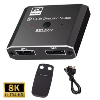 8K DisplayPort Çoklayıcı Dp Switch Splitter Kumandalı Çift Yönlü