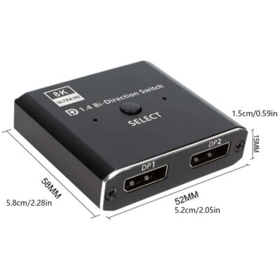 8K DisplayPort Çoklayıcı Dp Switch Splitter Kumandalı Çift Yönlü