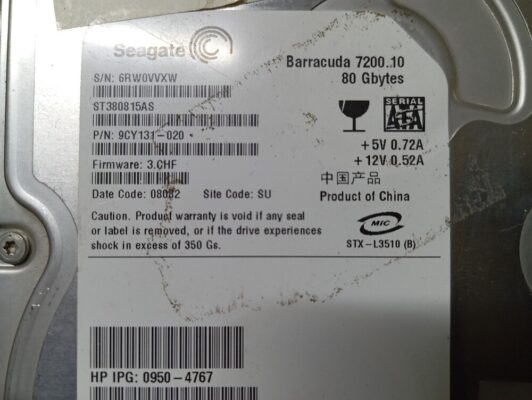 hurda hard disk ST380815AS  