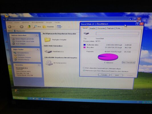windows xp yüklü kasa xp kurulu bilgisayar