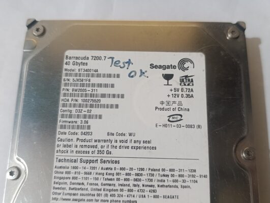 ST340014A 7200.7 5JX581FS 40 GB pata hdd  