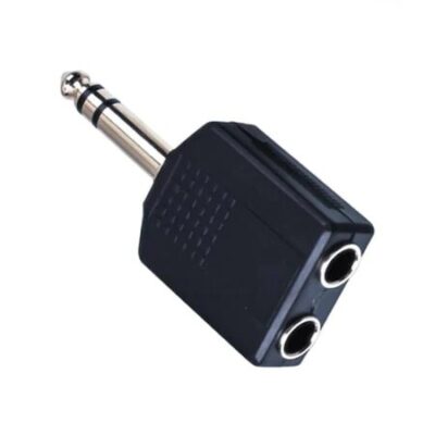 6.3 mm Stereo Erkek - 2 x 6.3mm Dişi Çevirici Jack Çoklayıcı  