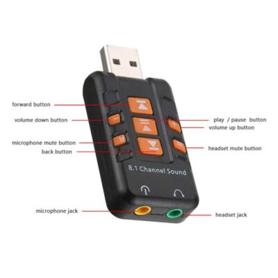 8.1 USB Ses Kartı Virtual Sound 3D - Usb Harici Ses Kartı Chipli Versiyon  