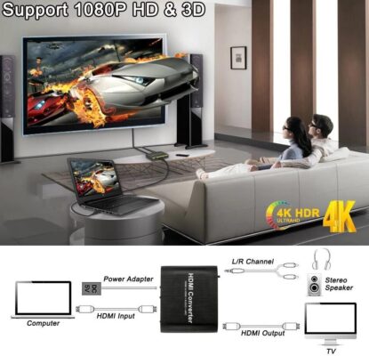 Hdmi To Hdmi Optik Stereo 2.0 4k Ayırıcı Çevirici Dönüştürücü Adaptör