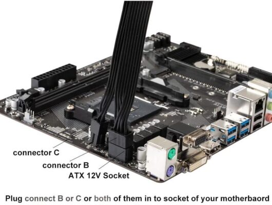 EPS 12V CPU Dişi To ATX 8+4 Pin Power Supply Çevirici Dönüştürücü Adaptör Kablosu