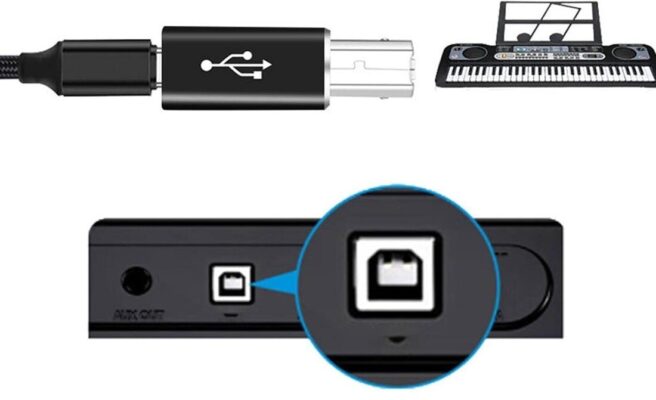 Type C To Usb B Midi Klavye Yazıcı Printer Çevirici Dönüştürücü Adaptör