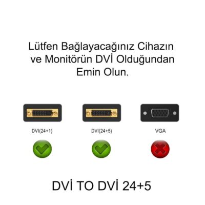 Dvi to Dvi Kablo 24+5 Dvi Kablo 1.8 Mt