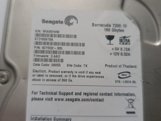 ST3160815A barracuda 7200.10 80 gb ide 3.5" hard disk  