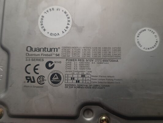 quantum fireball 3.5" 2 gb ide hard disk hdd 3.5 inç  