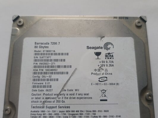 ST380011A barracuda 7200.7 35" 80 gb ide pata hard disk hdd  