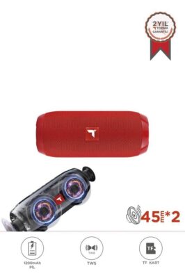 Kırmızı Bluetooth Hoparlör Kablosuz Taşınabilir Ses Bombası  
