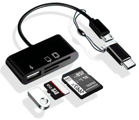 Type-C Micro Usb Sd Micrsd Kart Okuyucu Otg Çevirici Kablosu  