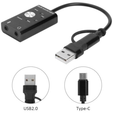 7.1 Multi Çoklu Fonksiyonlu 3.5mm Kulaklık Mikrofon Type C Usb Ses Kartı  