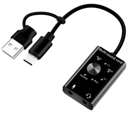 7.1 Multi Çoklu Fonksiyonlu 3.5mm Kulaklık Mikrofon Type C Usb Ses Kartı  