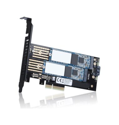1x SATA + 2x NVMe M.2 SSD PCI-E Dönüştürücü Kartı  
