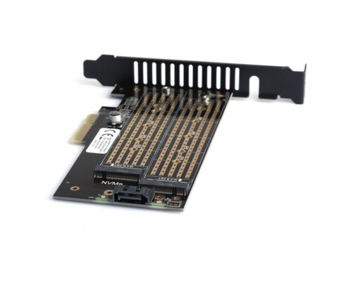 1x SATA + 2x NVMe M.2 SSD PCI-E Dönüştürücü Kartı  