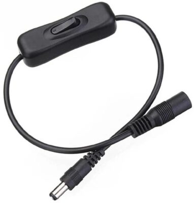 Anahtarlı Dc Adaptör Güç Power Dişi Erkek Bağlantı Kablosu 5.5x2.1mm  