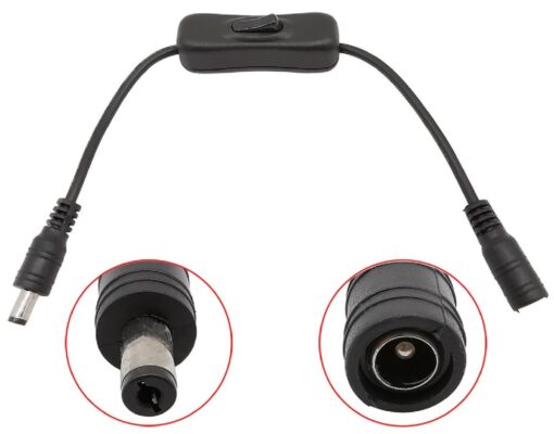 Anahtarlı Dc Adaptör Güç Power Dişi Erkek Bağlantı Kablosu 5.5x2.1mm  