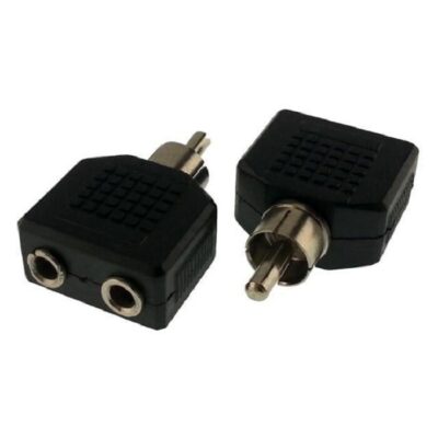 Rca Erkek - 3.5 Mm Stereo 2 Dişi Çevirici Jack  