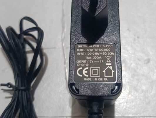 shcy-sp1201000 12v 1A 300mA Plastik Kasa Adaptör  