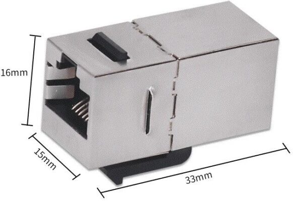 Cat6 Jack İnternet Kablo Birleştirici Rj45 Metal Dişi Dişi Ekleme Aparatı